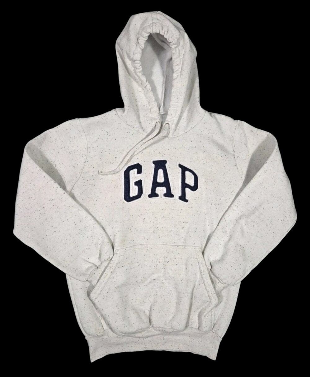 GAP Confetti Speckled Hoodie Kangaroo Pocket Creme Streetwear Preppy Adult Small